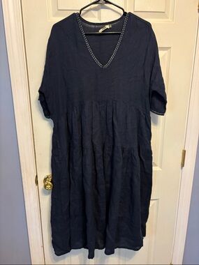 Dolma Linen Oversized Midi Dress